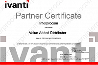 Сертификат Ivanty Value Added Distributor - 2021